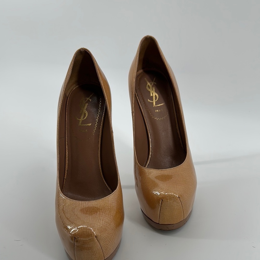 Yves Saint Laurent Tan Stiletto Heels with Platform Size 35.5 - Picture 2 of 13